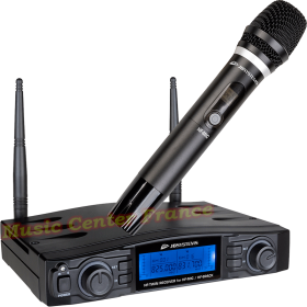 JBSystems JB Systems HF-Twin Receiver + HF-Mic récepteur UHF avec micro sans fil B08308 B08307 vue gauche