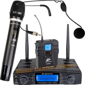 JBSystems JB Systems HF-Twin Receiver + HF-Mic + HF-Headset + HF-BPack avec micro-main micro-casque serre-tête