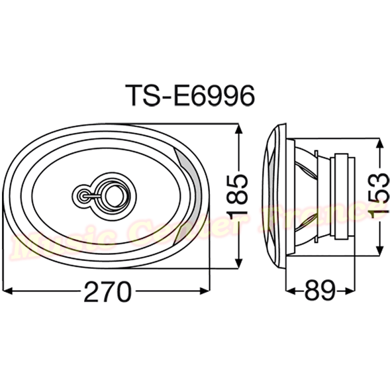 Pioneer TSE6996 - TS-E 6996 - TSE 6996 : haut-parleur oval 3 voies 300w