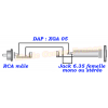 DAP XGA05 - XGA-08 : adaptateur Jack 6.35 femelle mono ou stétéo vers RCA mâle