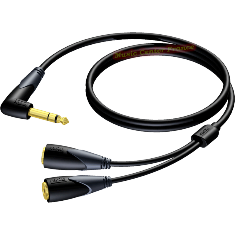 ProCab CLA720 CLA 720 1,50 m cordon câble 1 x Jack 6.35 mâle stéréo vers 2 x Jack 6.35 femelle stéréo