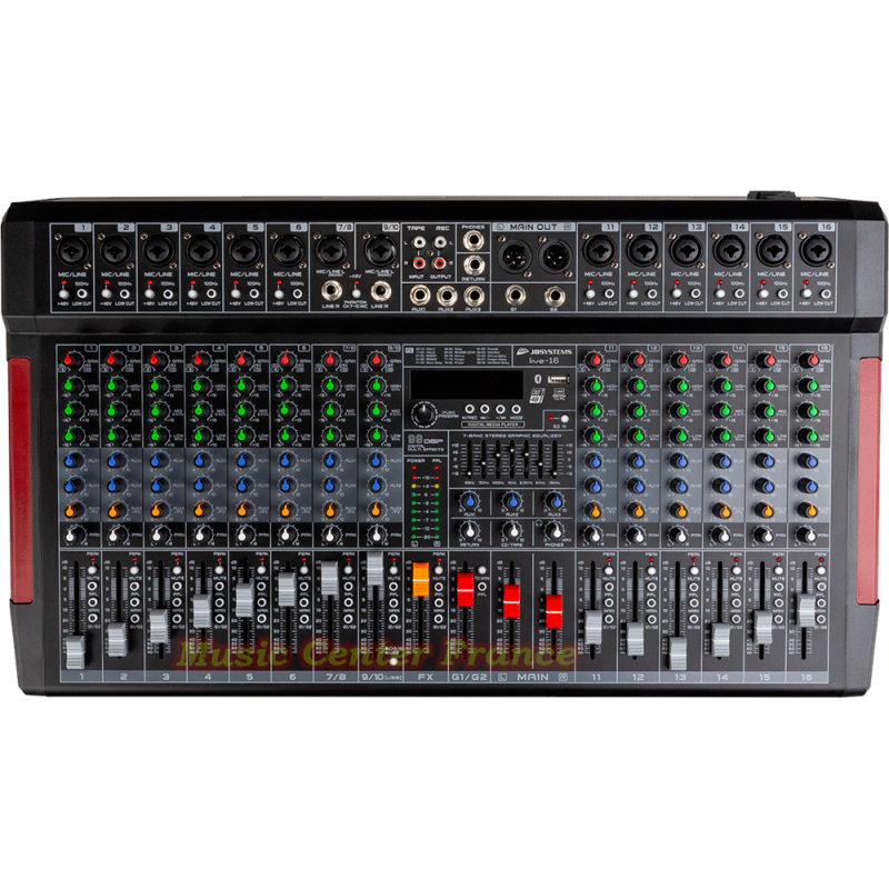 JBSystems LIVE16 JB Systems LIVE-16 console de mixage musicien 16 entrées 14 voies USB Bluetooth B08405 vue top