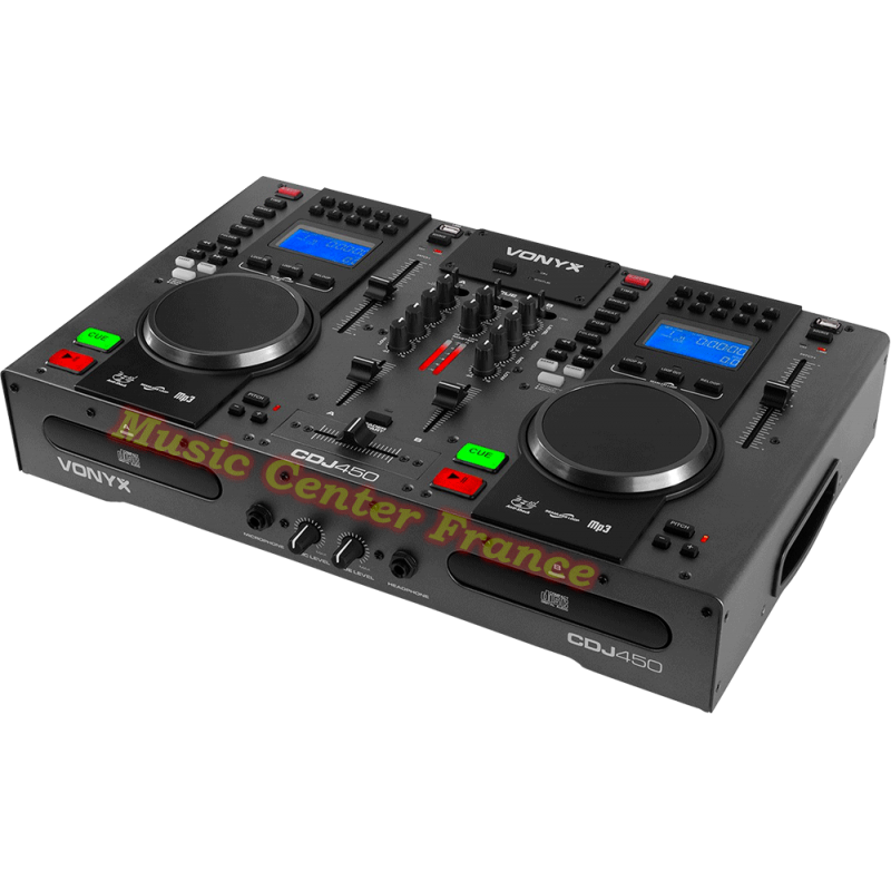 Vonyx CDJ450 - CDJ 450 mixer + 2 platines CD MP3 + 2 USB + Bluetooth vue droite